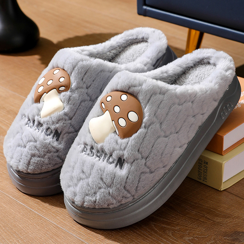 thumbnail image 1 of Zapatillas de algodón de Suela Gruesa para Mujer en otoño e Invierno Zapatillas de Pareja de Felpa de Hongos Lindas para Interior para Hombres en Invierno Zapatillas de algodón Antideslizantes cálidas, 1 of 5