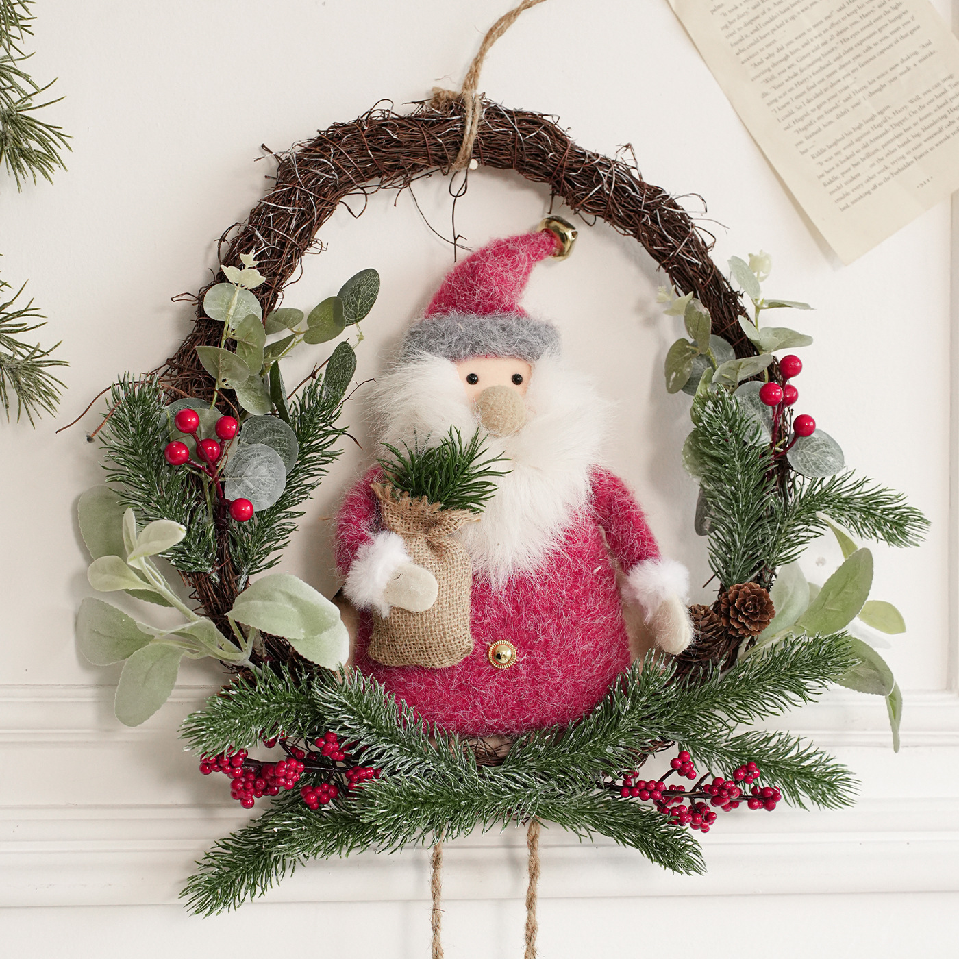 Colgante de guirlandas de Navidad muñeca de nieve viejo rama puerta colgar pared decoración ventana decoración accesorios de diseño de árbol de Navidad