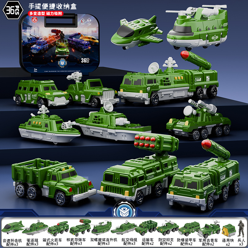 Robot de deformación magnética genuina para niños al por mayor, bloques de construcción de diamantes, juguetes magnéticos para niños, vehículos de ingeniería de ensamblaje magnético