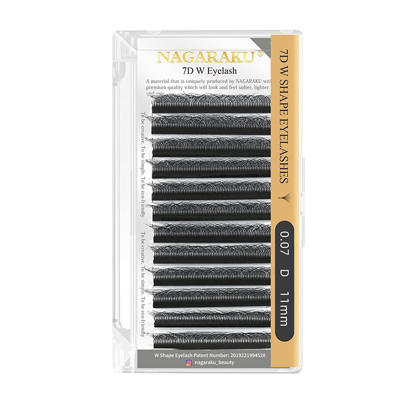 NAGARAKU trébol injerto pestañas gruesas de tipo W europeo y americano mejorado 7D no fácil de perder raíz floración pestañas postizas