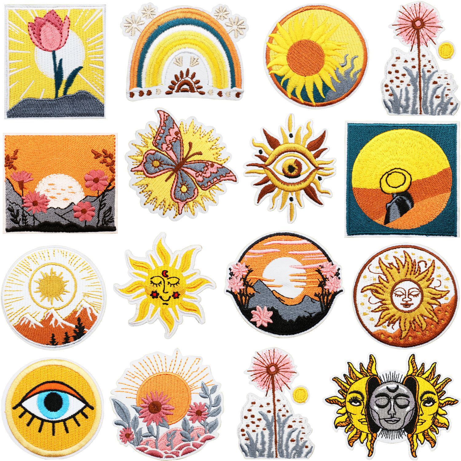 3g Weight Clothing Sticker Patches Classification 1 Piece, 1 Set Quantity Dacron thread Material Sun Pattern Casual, Elegant, Simple Style Style Embroidery Craft 1 Piece 1 Set Casual Elegant Simple Style Sun Dacron Thread Clothing Sticker Patches 无
