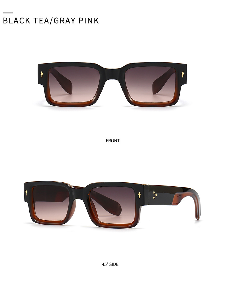 Outdoor, Travel Occasion Solid Color Pattern Retro Classic Style Solid Color PC UV400 Protection Square Full Frame Women's Sunglasses