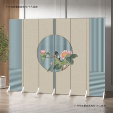 中国风屏风隔断客厅家用轻奢高级感玄关遮挡移动折叠复古玄关折屏