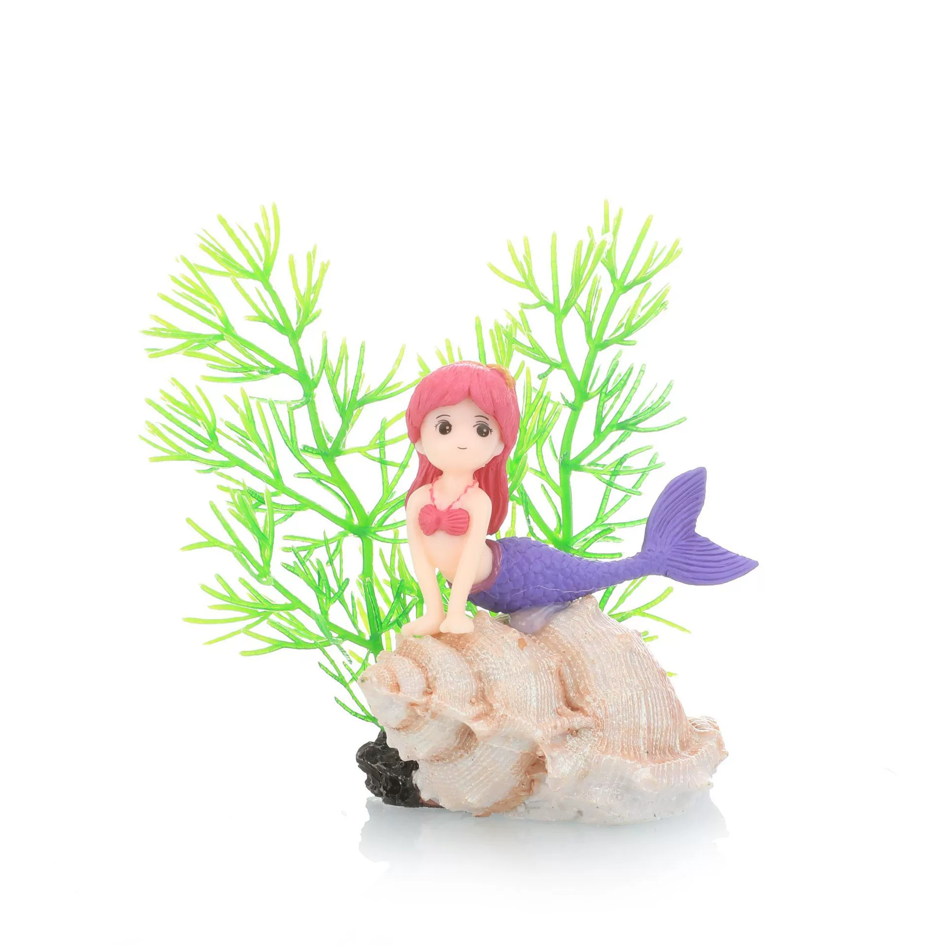 Резиновое украшение для аквариума — русалка коралловый риф, фигурка русалки, 8.4×6.5×10 см, 0.1 кг