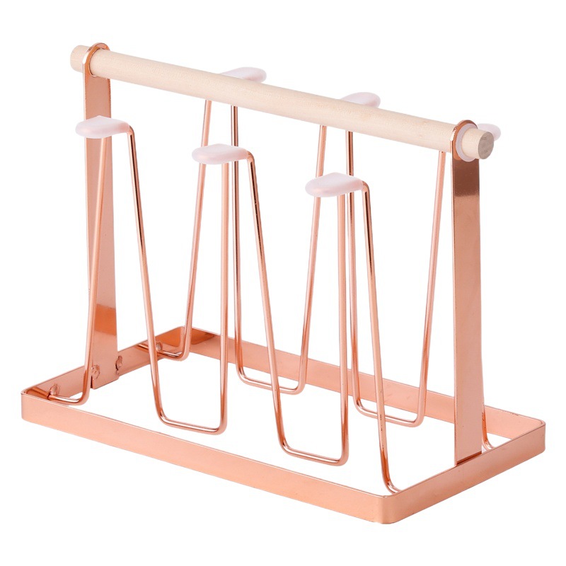 Integrated Cup Holder Nordic Style Water-Draining Household Cup Upside-Down Storage Glass Cup Desktop Iron Art Wholesale
