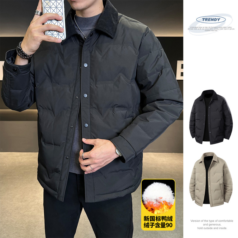 90 White Duck down Shirt Style down Jacket Men's Winter 2025 Casual Fashion New Loose Warm Jacket Jacket 90 White Duck down Shirt Style down Jacket Men's Winter 2025 Casual Fashion New Loose Warm Jacket Jacket