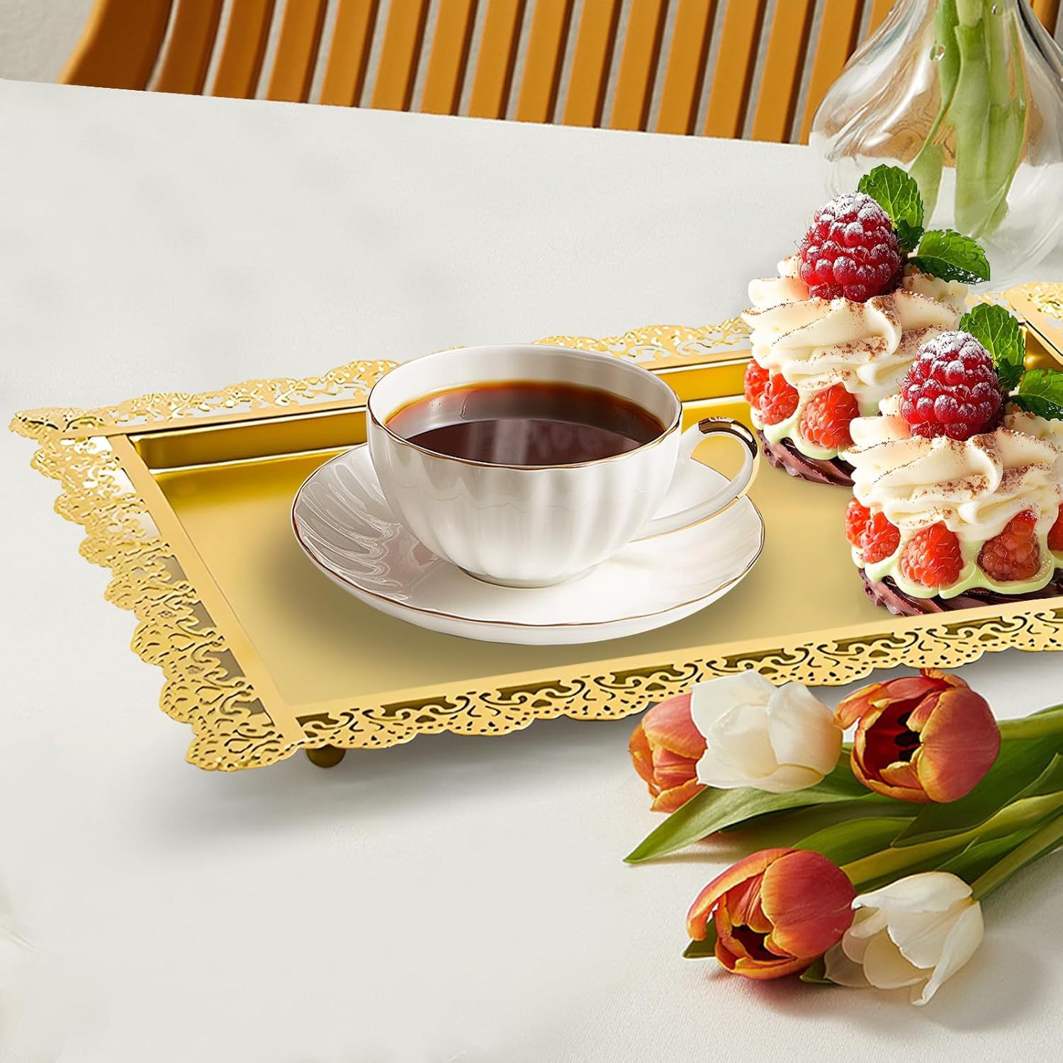Tabla de postres estante de exhibición estante de pasteles de postre bandeja de pasteles de comida fría estante de mesa de descanso estante de té de la tarde estante de refrigerio image 5