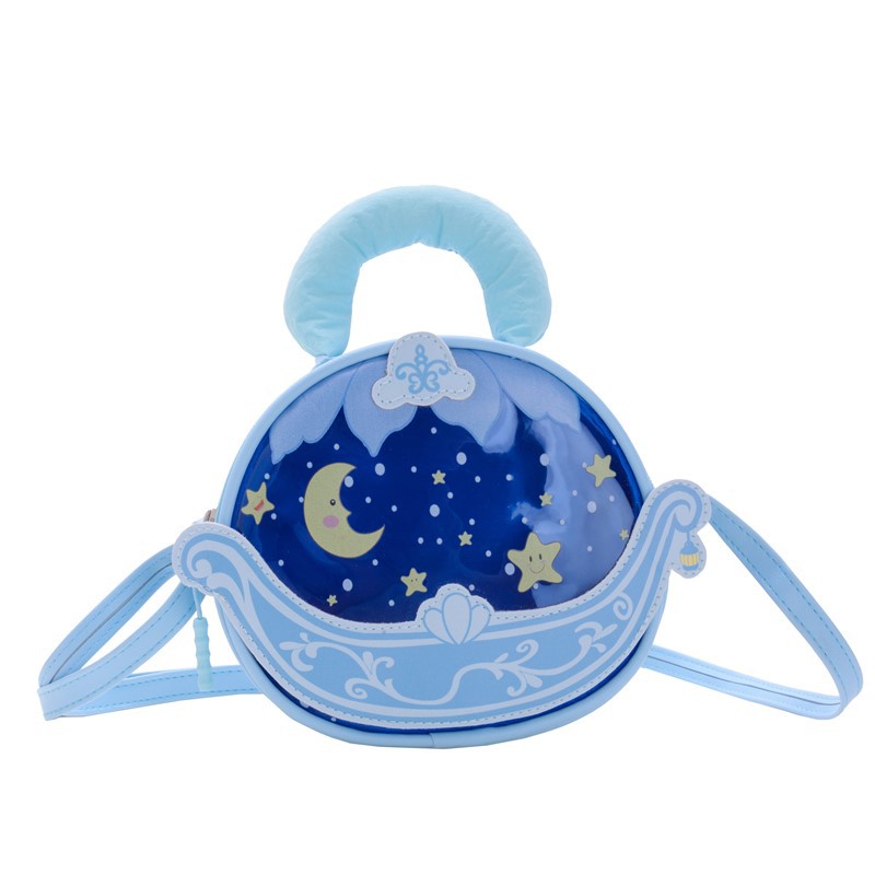 Bolsa de princesa infantil creativa 2025 nueva moda luna cama de caricatura animada niña portátil bolsa de tramo inclinada