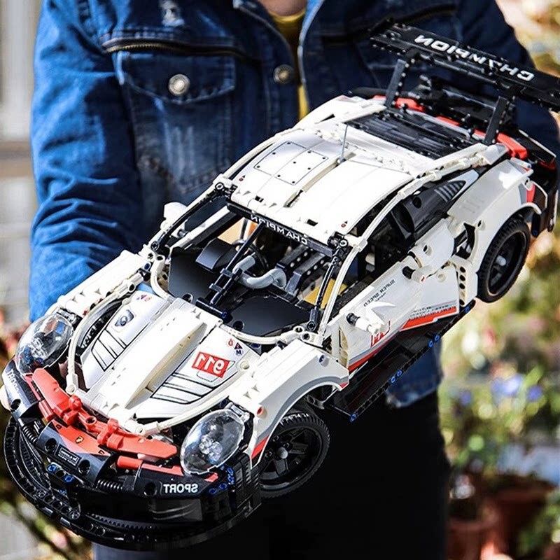 Porsche 911 Compatible with Lego Building Blocks Sports Car Assembly Racing Model Remote Control Car Boys' Toys Wholesale