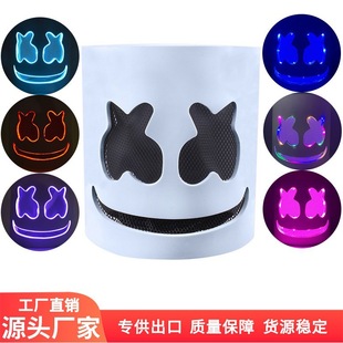 Amazon Cross-Border 100 Electronic Syllable Marshmallow Dj Headgear Led Light-Emitting Eva Headgear Mask Factory Direct Sale