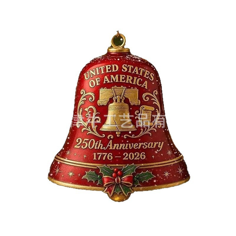 United States 250th Anniversary Bell Ornament圣诞门铃|undefined