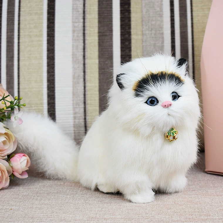 Реалистичная плюшевая кукла, игрушка, модель животного, минифигурка, кошка, подарок на день рождения