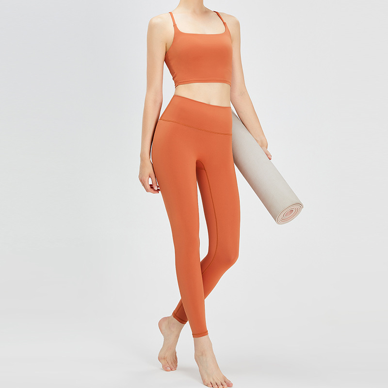 Transfronterizo apretado ropa de yoga traje desnudo fitness chaleco deportes al aire libre cintura alta cadera levantamiento correr yoga Pantalones