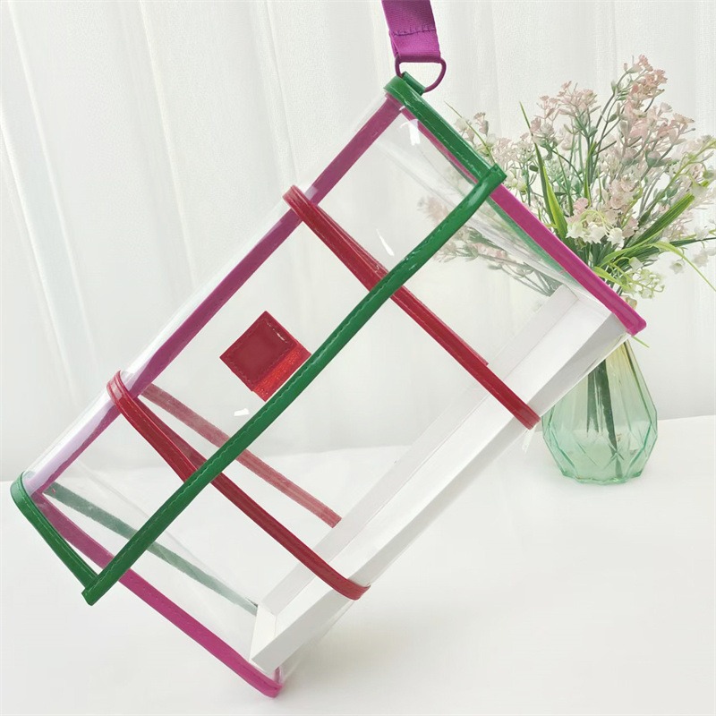 Bolsa de cosméticos de PVC transparente bolsa de lavado impermeable de gran capacidad de alto valor bolsa de almacenamiento de cosméticos Tagi portátil de viaje