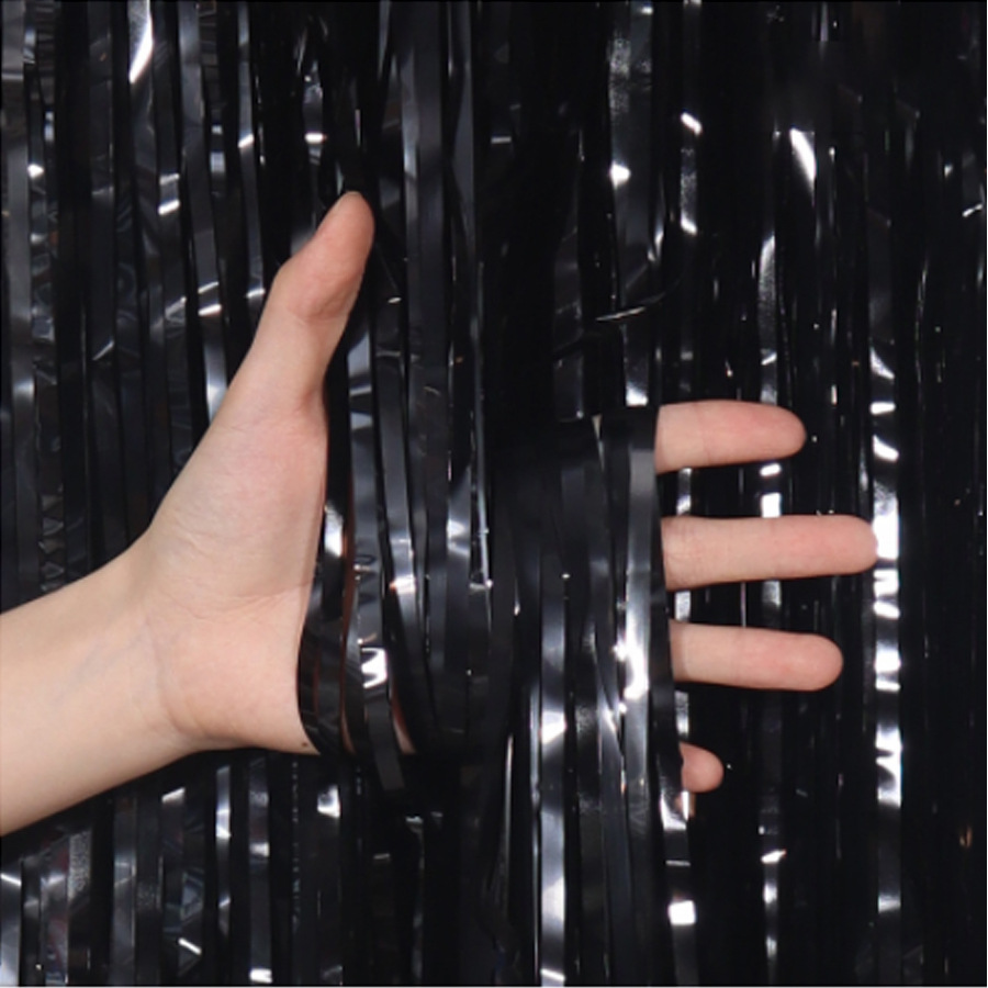 Cortina de lluvia de fiesta, decoración de la escena de cumpleaños de la boda, suministros, decoración de la fiesta, fondo, borlas brillantes, tiras de colores, transfronterizo