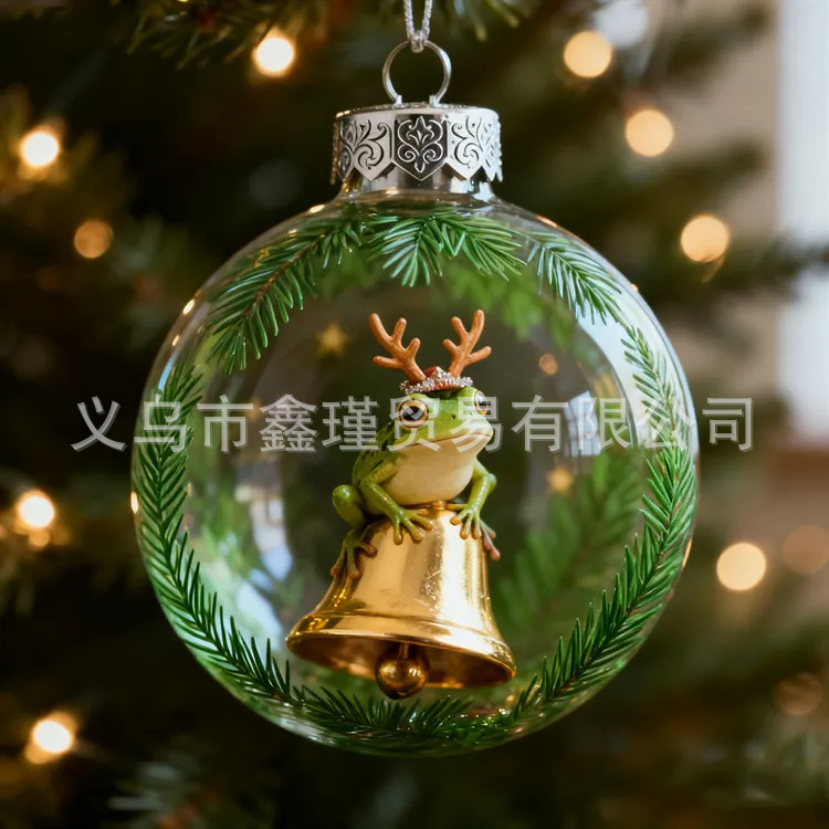 2026 transfronterizos nuevos adorables animales de Navidad 2D plano acrílico joyas colgantes de árbol de Navidad