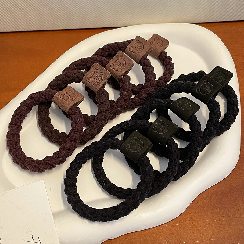 Cuerda para el cabello que no deja marcas de alta elasticidad, cuerda para la cabeza de mujer, lazo para el cabello de oso simple y lindo, accesorios para el cabello de cola de caballo alta, sombreros nuevos 2025