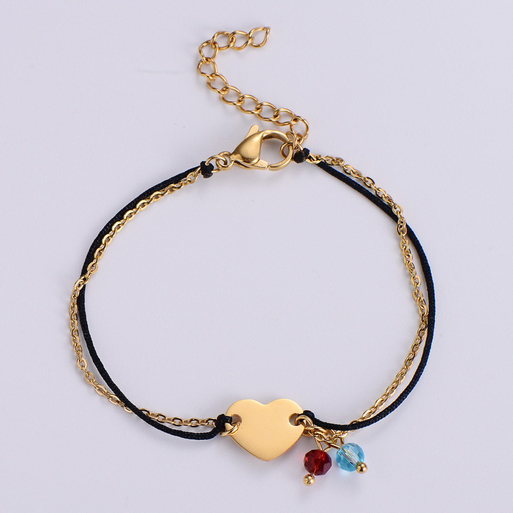 Pulsera De Acero De Titanio Simple Pareja Cuerda Trenzada Galvanoplastia Oro Acero Inoxidable display picture 2