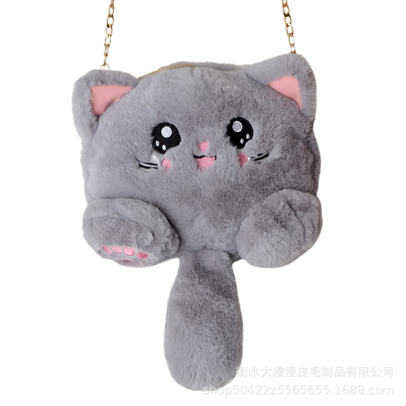2020 Red Red Red New Korean Fashion Pussycat Bag Lovely Soft Moe Fashion Academy Wind Fluffy Pussycat Bag Mujer marea image 6
