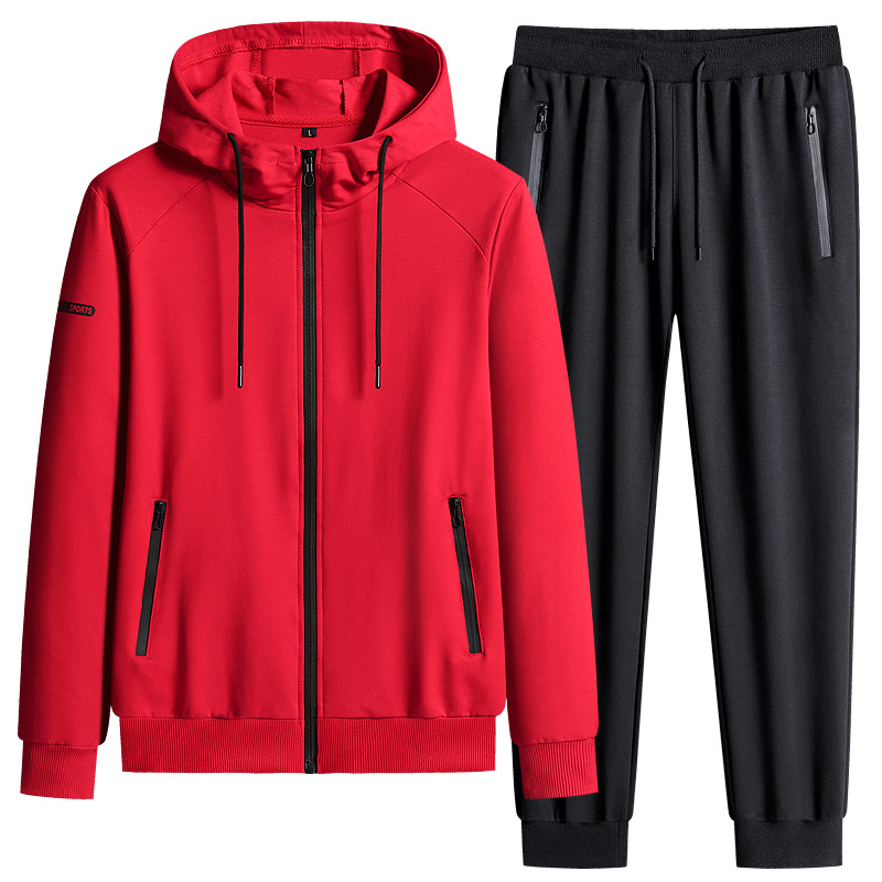 Suéter transfronteriza de primavera y otoño con capuzas de dos piezas de algodón puro juego deportivo casual para correr abrigo de ropa deportiva casual