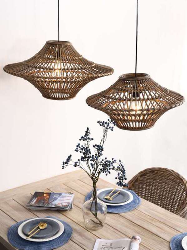 Retro Rattan Chandelier Living Room Southeast Asian Simple Modern Lamps Homestay Wind Lamp Decorations Internet Celebrity Restaurant Rattan Lampshade