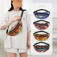 跨境新款樹葉印花胸包女包單肩斜挎包多功能戶外零錢包收納包批發