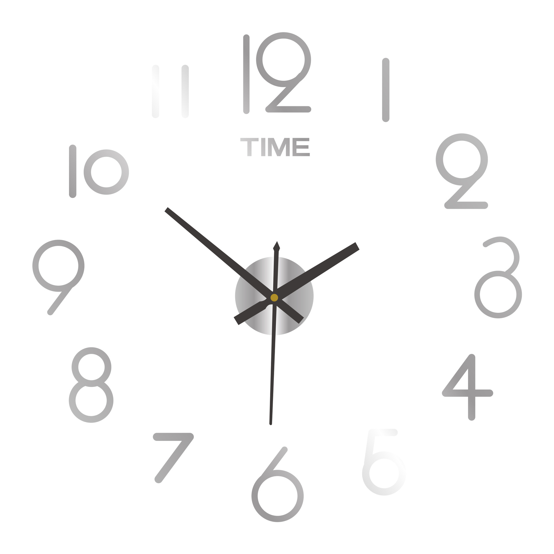 Creativo acrílico luminoso DIY Reloj nórdico de pared simple sala de estar entrada mudo reloj personalizado digital Reloj decorativo