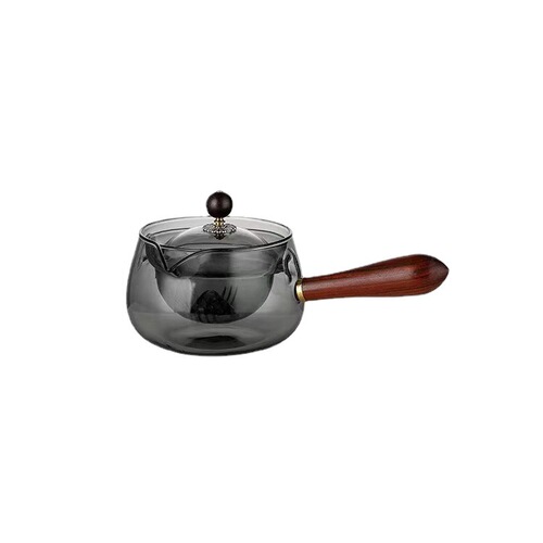 360-degree rotating free-spirited teapot made of high borosilicate glass, household tea brewing pot with side handle for electric ceramic stove open flame boiling water
