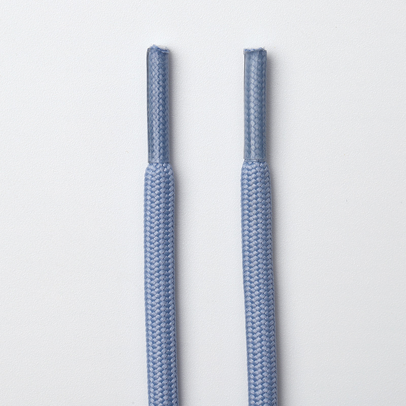 Blue gray round shoelaces