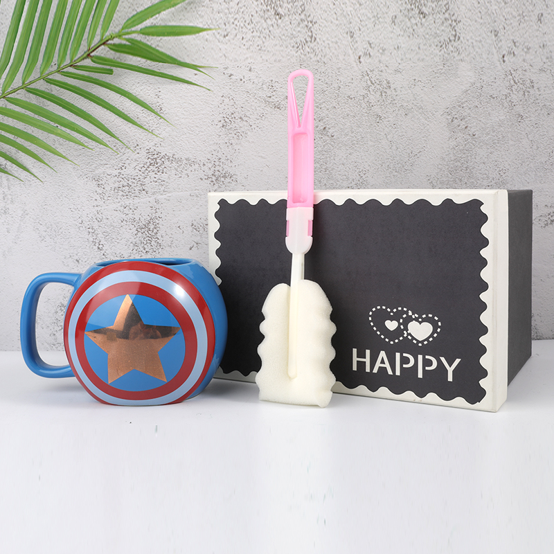 Cerámica transfronteriza Marvel Cup Iron Man con cubierta con cuchara taza Deadpool Thanos taza de agua tendencia de personalidad