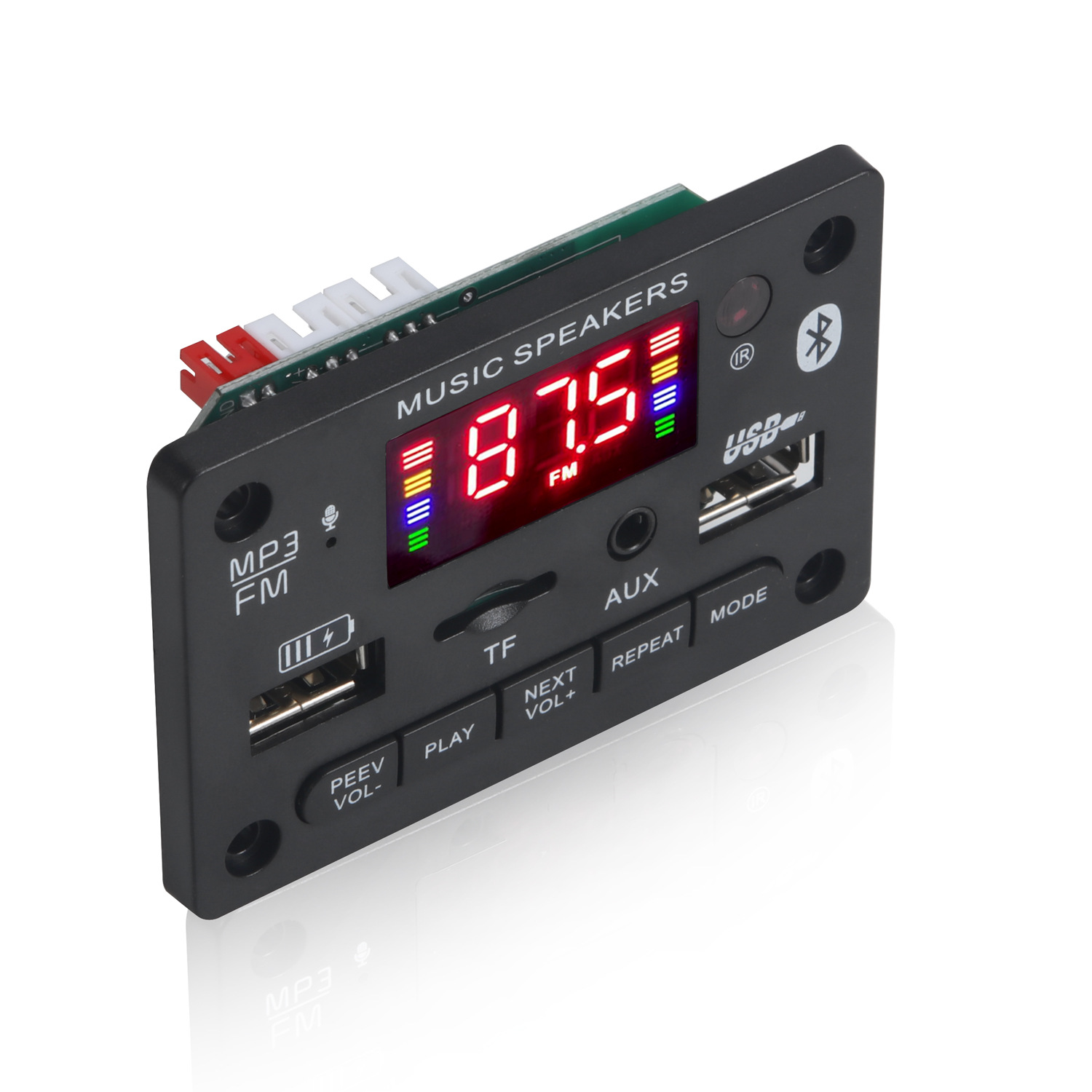 Bluetooth Decoder Board with 12V Amplifier 2*40W Color Screen Recording and Calling Lossless Main Board with Bluetooth JX-818BT