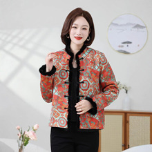 双面双穿2025新新中式国风香云纱提花拼水貂毛开衫复古加厚外套