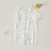 婴儿衣服夏季薄款婴幼儿新生儿连体衣夏男女宝宝短袖哈衣睡衣夏装