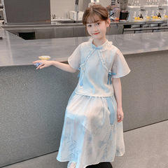 漢服女児夏服2026新作子供用おしゃれで超美しい中国風馬面裙セット夏の女の子向け