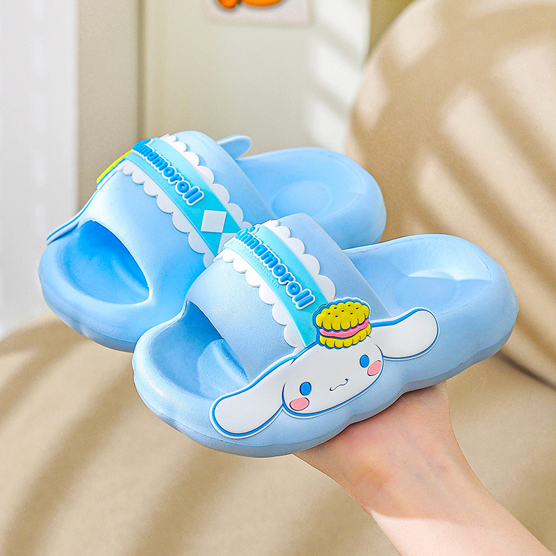 Genuina IP Sanlio zapatillas de perro de orejas grandes chicas de verano nuevo interior antideslizante padres-hijos lindos zapatillas para niños