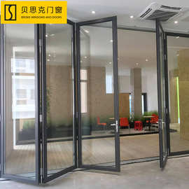铝合金门窗阳台折叠门隔断室内商铺铝合金玻璃折叠门玻璃折叠门