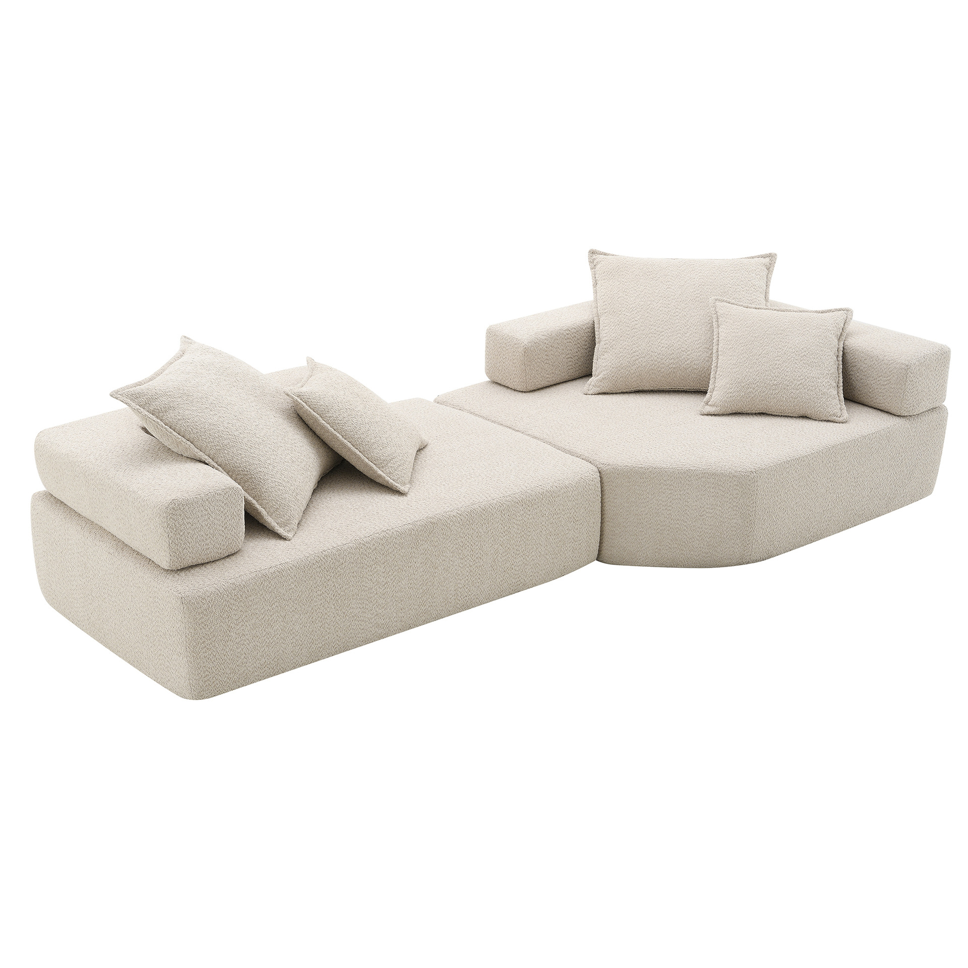 Mini sala de estar estilo italiano simple muebles combinados módulo cuadrado sofá de tela de ocio