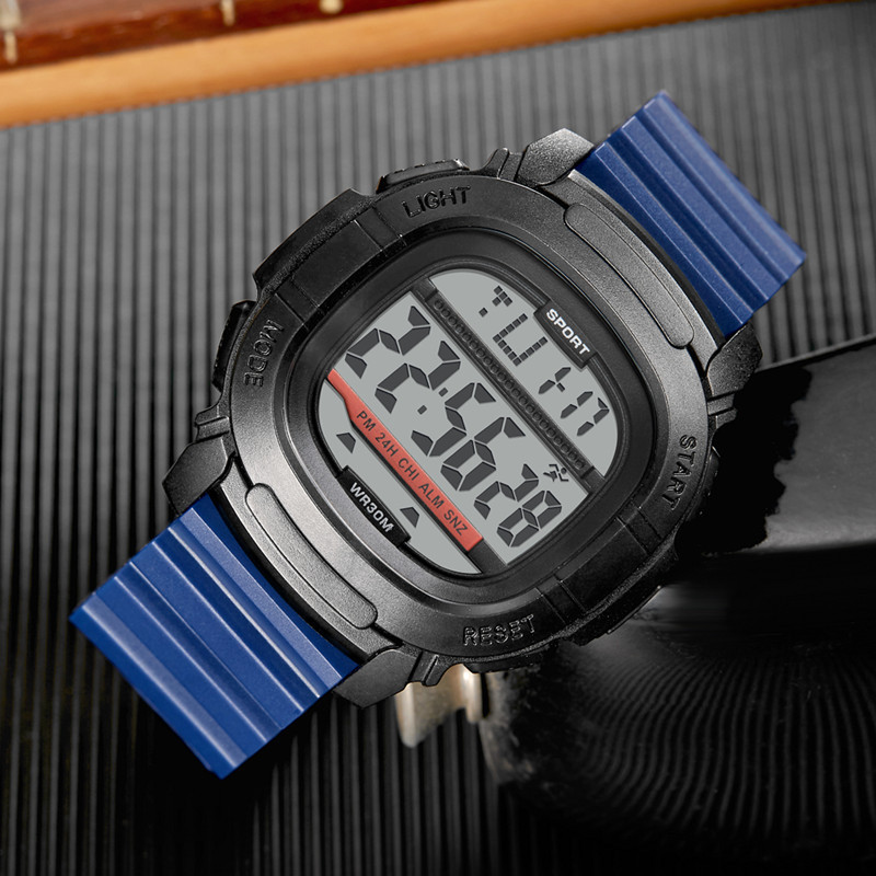 Moda multi-funcional deportes al aire libre reloj hombres doble paso de Tiempo contando impermeable masculino y femenino estudiante reloj electrónico