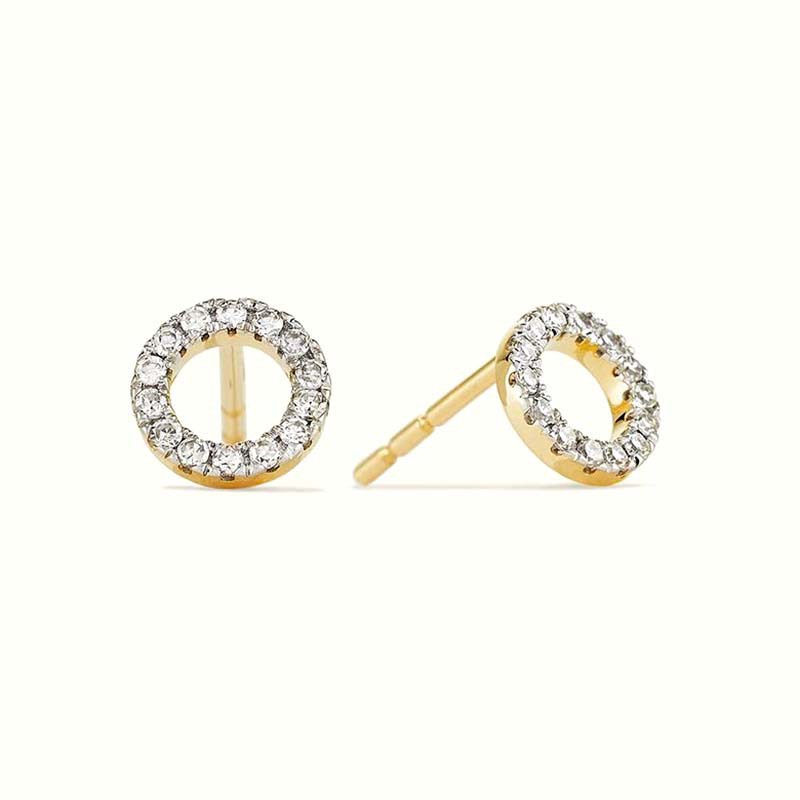 Simple Earrings Fashion Personality O-shaped Multi-zircon Earrings display picture 1