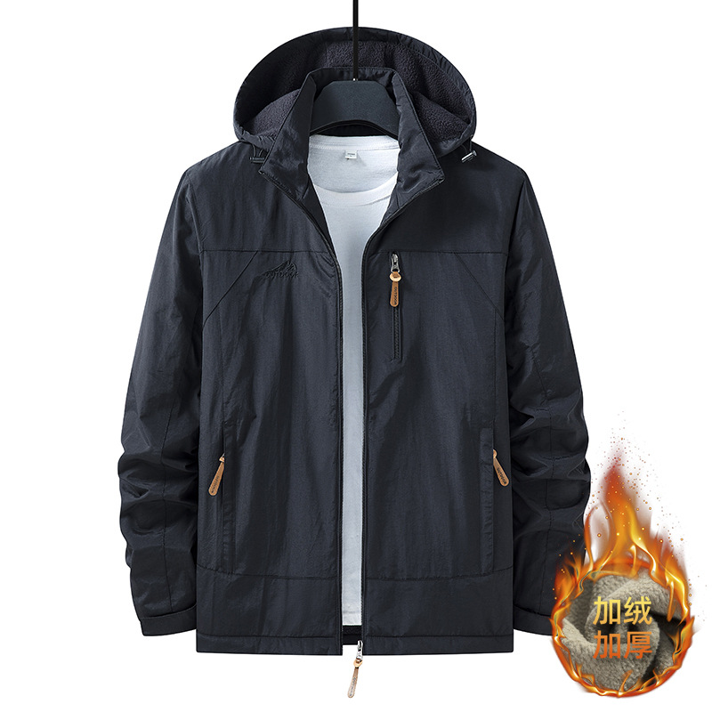 Chaqueta con Capucha para Hombre de Nailon Impermeable y Transpirable para Uso Casual