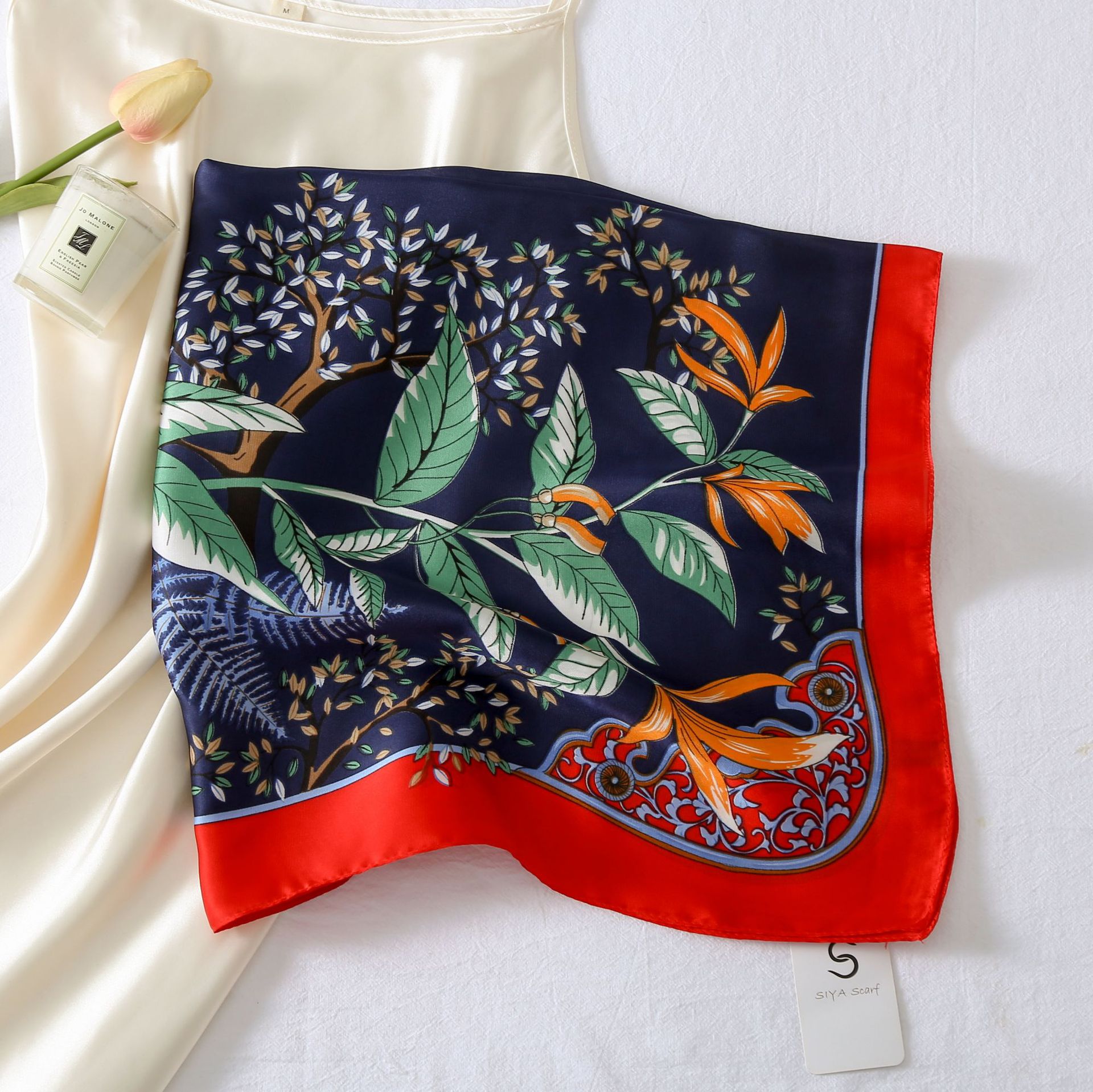 47g Weight Silk Scarf Classification Street, Shopping Occasion Polyester Material Geometric, Polka Dots Pattern Spring&Summer Season Women's Gender Elegant, Lady Style Women's Elegant Lady Geometric Polka Dots Polyester Silk Scarf 11
