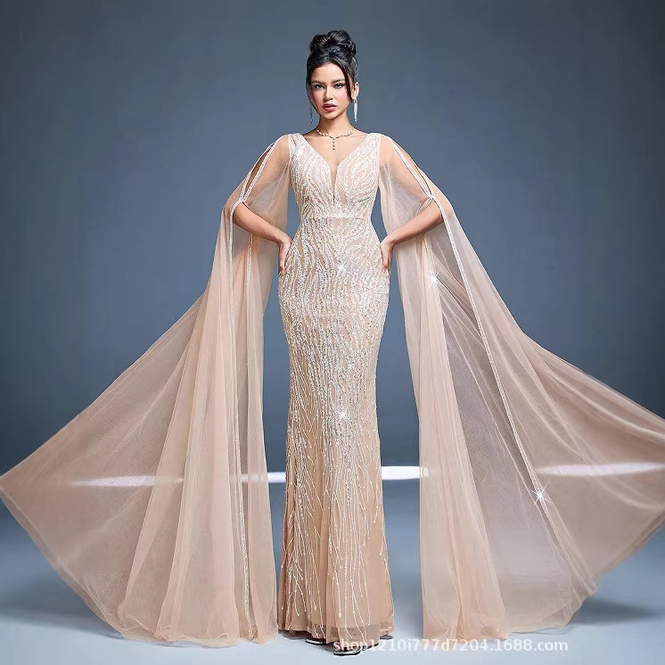 Amazon's Hot-Selling Sexy Long Dress Evening Gown, Elegant and Slim-Fitting, Suitable for Annual Parties, Cocktail Parties, and Balls for Women