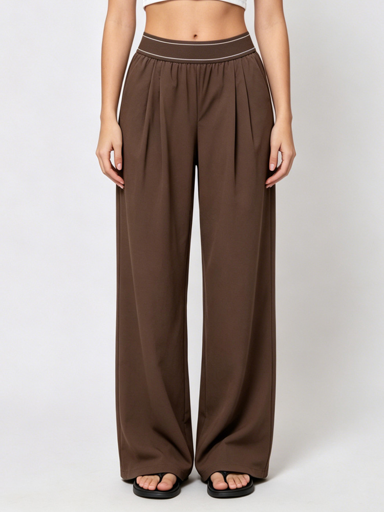 Transfronterizo exclusivo para el descanso de las mujeres, pantalones deportivos de cintura alta, rectos, ligeros, delgados, sueltos, secados rápidos, primavera y verano. image 1
