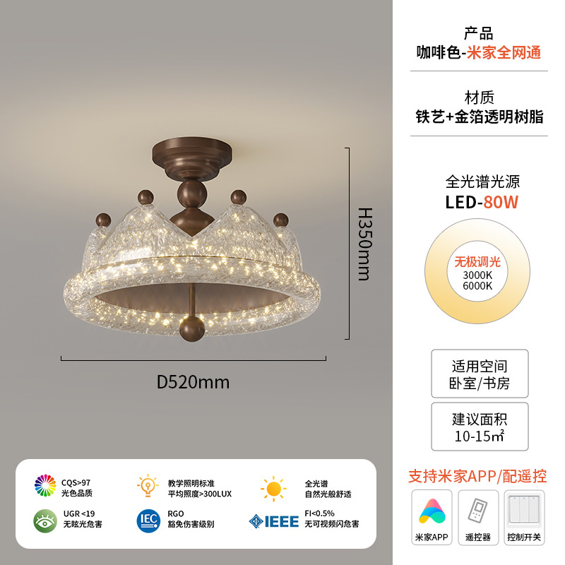 lámpara de dormitorio de oro de corona medieval lámpara de techo francesa retro lámpara de dormitorio principal lámpara de estudio vintage lámpara de princesa lámpara de habitación