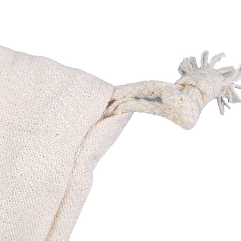 Bolsa de algodón con cordón de lona en blanco de doble oreja con cordón bolsa de joyería bolsa de algodón de almacenamiento de arroz al por mayor