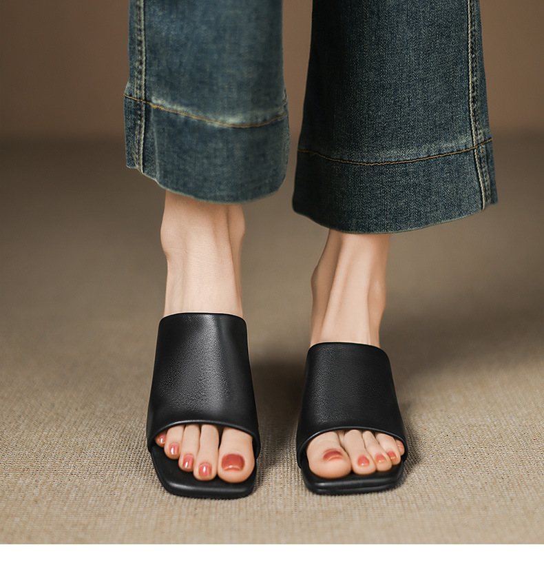 Sandal hở mũi nữ gót thấp quai ngang đế bằng 2,5 cm — Hạnh sắc (cao 2,5 cm) chi tiết 31