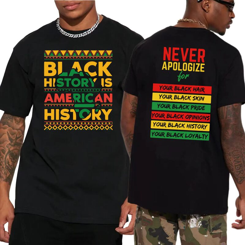 European and American Cross-Border Black History Juneteenth Round-Neck Short-Sleeved Loose Casual T-Shirt for Men and Women