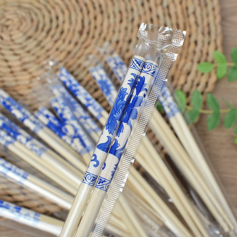 blue and white chopsticks