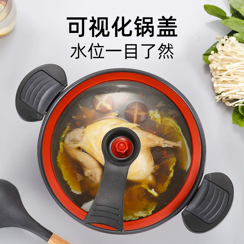 New vacuum micro-pressure pot non-stick explosion-proof home multi-function stewing soup pot with dual handles pressure cooking soup pot