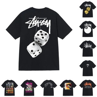 Stussy Stussy 2025 новые мужские и женские футболки с коротким рукавом Летние мужские свободные хлопковые тяжелые футболки высокого качества